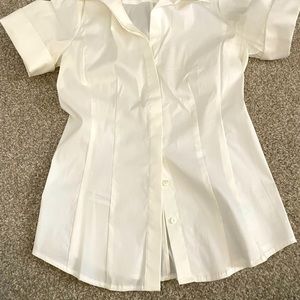 Ann Taylor White shirt sleeves blouse sz 0